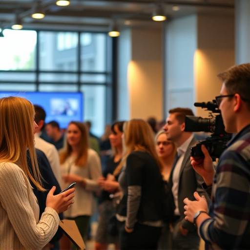 Impression von einer Netzwerkveranstaltung der SprecherAkademie Wien, bei der Studenten und Dozenten Kontakte zu Medienprofis knüpfen.